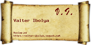 Valter Ibolya névjegykártya